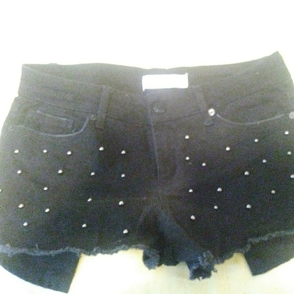 Studded black jean shorts
